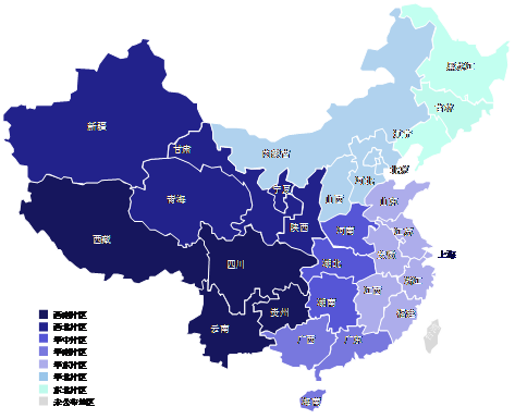 图9 1-3批中国传统村落片区数量分析图